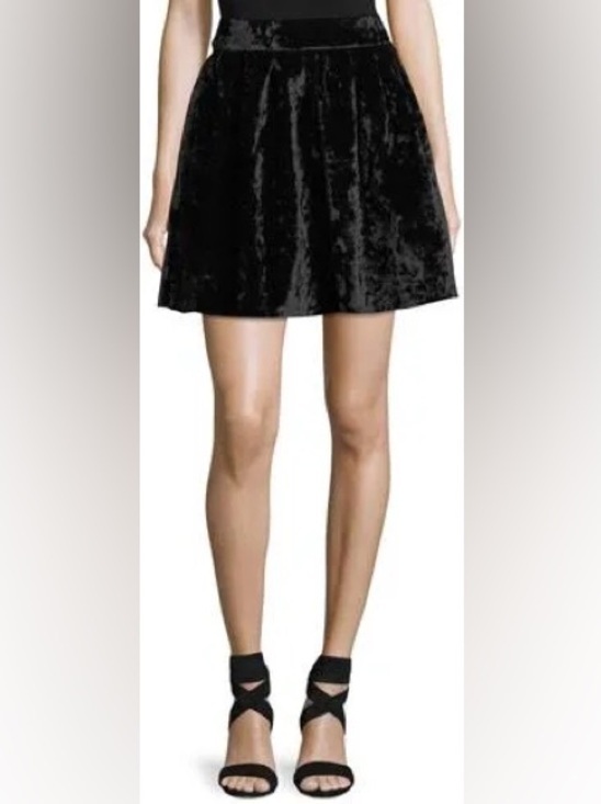Few Moda Dresses & Skirts - Few Moda Mini Black Velvet A-Line Skirt